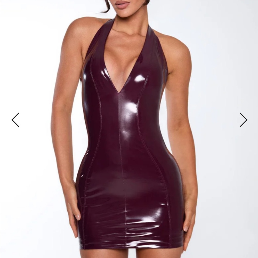 Red Bodycon Halter Mini Dress